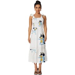 Bluey, Bluey Merch, Bluey Pattern, Bluey Bluey, Bingo, Bluey Design, Bluey Dog Tie-strap Tiered Midi Chiffon Dress by avitendut