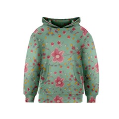 Mid Century Retro Floral 1970s 1960s Pattern 79 Kids  Pullover Hoodie by violetheavensky