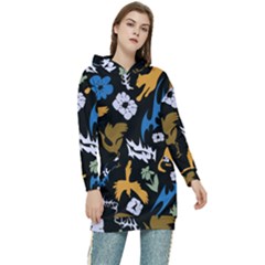 Pattern Design Seamless Texture Women s Long Oversized Pullover Hoodie by Tsamara