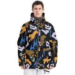 Pattern Design Seamless Texture Men s Multi Pockets Zip Ski And Snowboard Waterproof Breathable Jacket by Tsamara