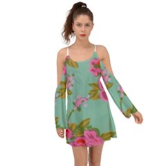 Mid Century Retro Floral 1970s 1960s Pattern 81 Boho Dress by violetheavensky