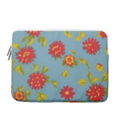 Mid Century Retro Floral 1970s 1960s Pattern 78 13  Vertical Laptop Sleeve Case With Pocket by violetheavensky