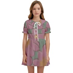 Mid Century Retro Floral 1970s 1960s Pattern 80 Kids  Sweet Collar Dress by violetheavensky
