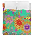 Mid Century Retro Floral 1970s 1960s Pattern 58 Duvet Cover Double Side (Queen Size) View1