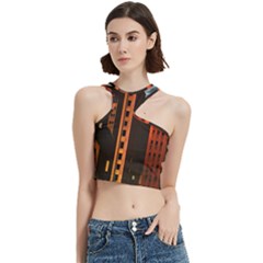 Sci-fi Futuristic Science Fiction City Neon Scene Artistic Technology Machine Fantasy Gothic Town Bu Cut Out Top by Posterlux