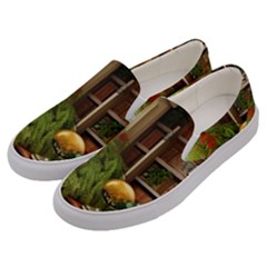 Room Interior Library Books Bookshelves Reading Literature Study Fiction Old Manor Book Nook Reading Men s Canvas Slip Ons by Posterlux