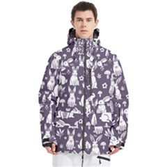 Easter Bunny Pattern Men s Multi Pockets Zip Ski And Snowboard Waterproof Breathable Jacket by Valentinaart