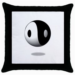 Yin Yang Black Throw Pillow Case by hlehnerer