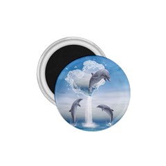 The Heart Of The Dolphins 1 75  Button Magnet by gatterwe