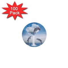 The Heart Of The Dolphins 1  Mini Button (100 Pack) by gatterwe