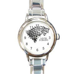 Winter Is Coming ( Stark ) 2 Round Italian Charm Watch by Lab80