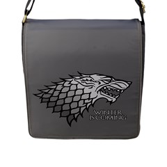 Winter Is Coming ( Stark ) 2 Flap Closure Messenger Bag (large) by Lab80