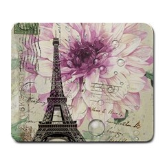 Purple Floral Vintage Paris Eiffel Tower Art Large Mouse Pad (rectangle) by chicelegantboutique