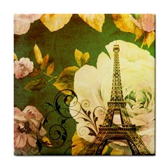 Floral Eiffel Tower Vintage French Paris Ceramic Tile by chicelegantboutique