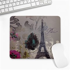 Floral Vintage Paris Eiffel Tower Art Large Mouse Pad (rectangle) by chicelegantboutique