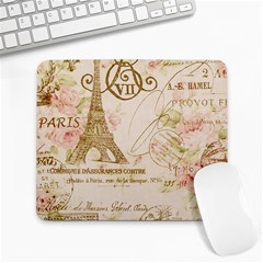 Floral Eiffel Tower Vintage French Paris Art Large Mouse Pad (rectangle) by chicelegantboutique