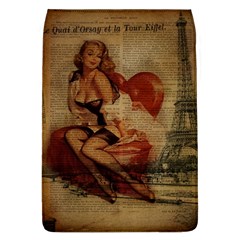 Vintage Newspaper Print Sexy Hot Gil Elvgren Pin Up Girl Paris Eiffel Tower Removable Flap Cover (large) by chicelegantboutique