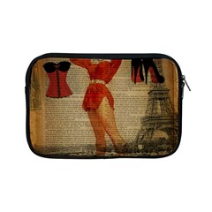 Vintage Newspaper Print Sexy Hot Gil Elvgren Pin Up Girl Paris Eiffel Tower Western Country Naughty  Apple Ipad Mini Zipper Case by chicelegantboutique