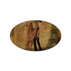 Vintage Paris Eiffel Tower Elegant Dancing Waltz Dance Couple  Sticker 10 Pack (oval) by chicelegantboutique