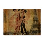 Vintage Paris Eiffel Tower Elegant Dancing Waltz Dance Couple  A4 Sticker 10 Pack Front