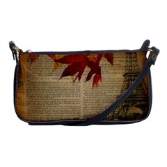 Elegant Fall Autumn Leaves Vintage Paris Eiffel Tower Landscape Evening Bag by chicelegantboutique