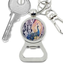 Damask French Scripts  Purple Peacock Floral Paris Decor Bottle Opener Key Chain by chicelegantboutique