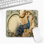 Victorian Swirls Peacock Floral Paris Decor Large Mouse Pad (Rectangle) Front