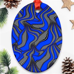 Foolish Movements Blue Oval Ornament (two Sides) by ImpressiveMoments