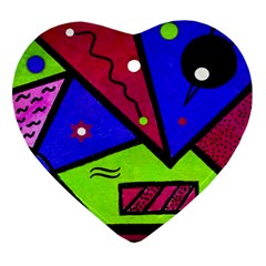 Modern Art Heart Ornament (two Sides) by Siebenhuehner