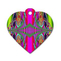 Modern Art Dog Tag Heart (two Sided) by Siebenhuehner