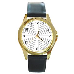 Explosion Round Leather Watch (gold Rim)  by Contest1769124