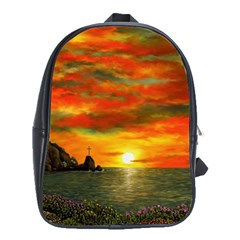 Alyssa s Sunset By Ave Hurley Artrevu - School Bag (xl) by ArtRave2