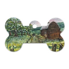  amish Apple Blossoms  By Ave Hurley Of Artrevu   Dog Tag Bone (two Sides) by ArtRave2