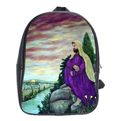 Jesus Overlooking Jerusalem - Ave Hurley - Artrave - School Bag (large) by ArtRave2