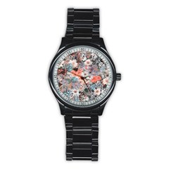 Spring Flowers Sport Metal Watch (black) by ImpressiveMoments