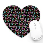 Happy owls Mouse Pad (Heart) Front