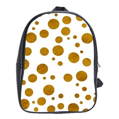 Tan Polka Dots School Bag (xl) by Colorfulart23