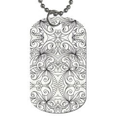 Drawing Floral Doodle 1 Dog Tag (one Sided) by MedusArt