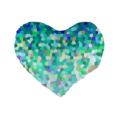 Mosaic Sparkley 1 16  Premium Heart Shape Cushion  by MedusArt