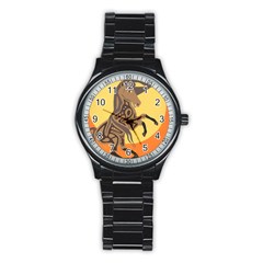 Embracing The Moon Sport Metal Watch (black) by twoaboriginalart