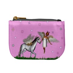 Unicorn And Fairy In A Grass Field And Sparkles Coin Change Purse by goldenjackal