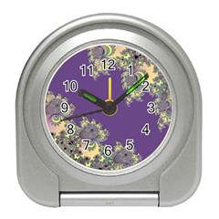 Purple Symbolic Fractal Desk Alarm Clock by UROCKtheWorldDesign