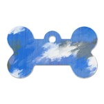 Abstract Clouds Dog Tag Bone (Two Sided) Front