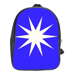 Deep Blue And White Star School Bag (xl) by Colorfulart23