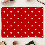 White Stars On Red Cosmetic Bag (XXXL) Front