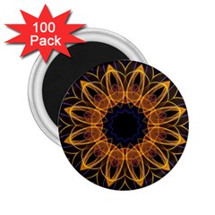 Yellow Purple Lotus Mandala 2 25  Button Magnet (100 Pack) by Zandiepants