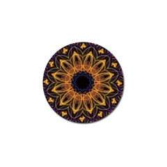 Yellow Purple Lotus Mandala Golf Ball Marker 4 Pack by Zandiepants