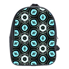 Pale Blue Elegant Retro School Bag (large) by Colorfulart23