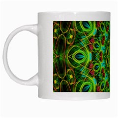 Peacock Feathers Mandala White Coffee Mug by Zandiepants