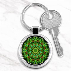 Peacock Feathers Mandala Key Chain (round) by Zandiepants